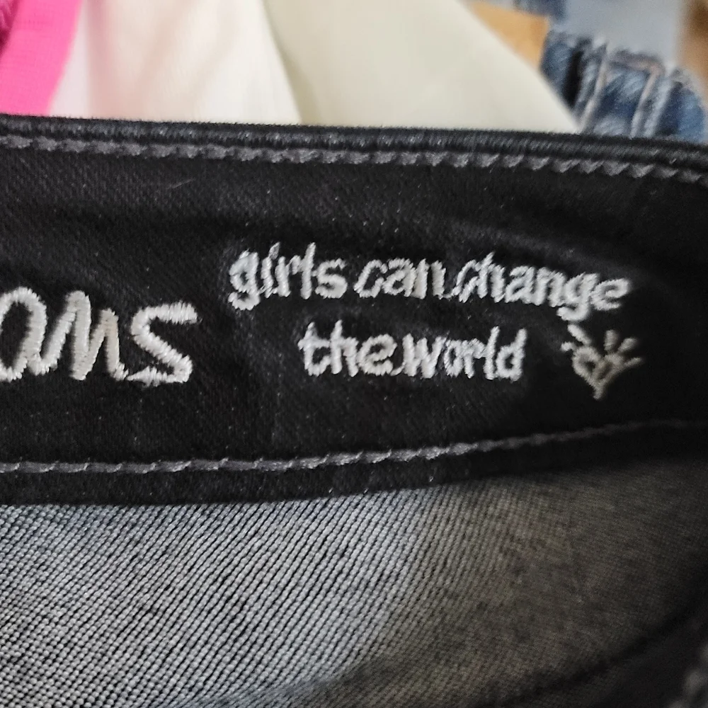 Justice girls pants skinny jean black Sz 8R